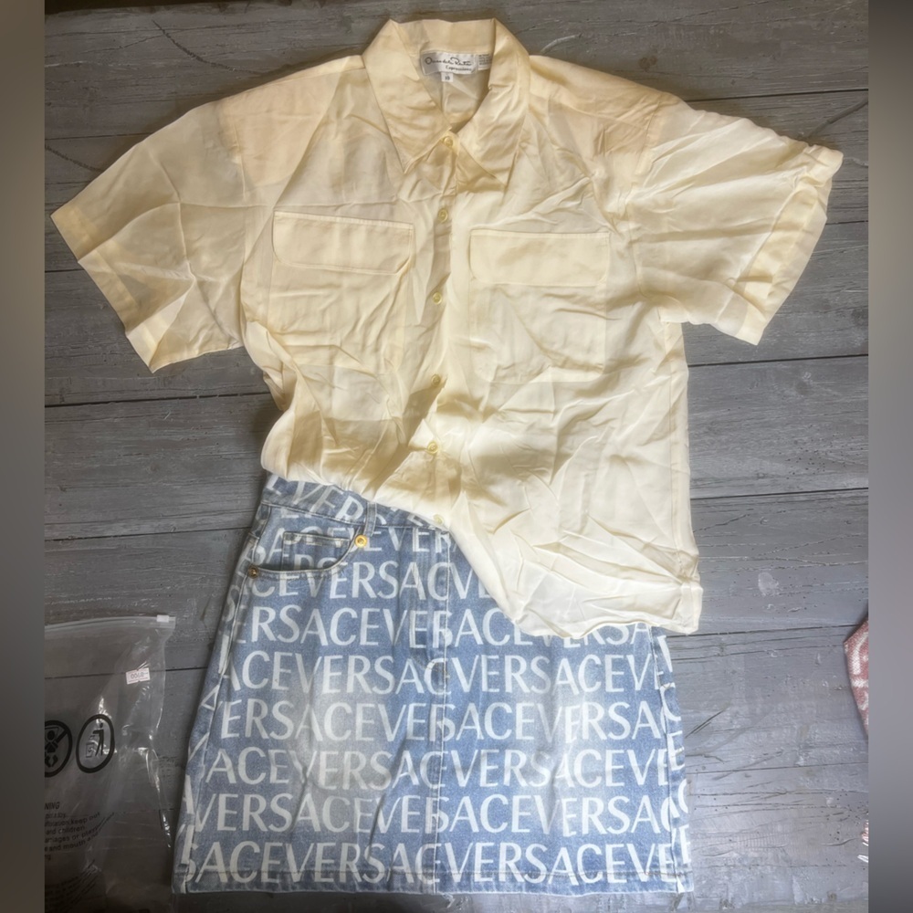 Oscar De La Renta Expressions Silk Blouse 80s Vintage - Picture 3 of 4